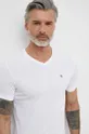 λευκό Βαμβακερό μπλουζάκι Calvin Klein Jeans Ανδρικά