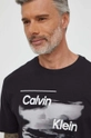 czarny Calvin Klein Jeans t-shirt bawełniany