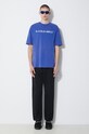 Памучна тениска A-COLD-WALL* Overdye Logo T-Shirt ACWMTS186 син SS24