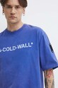 A-COLD-WALL* t-shirt bawełniany Overdye Logo T-Shirt niebieski ACWMTS186