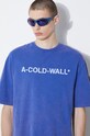 Памучна тениска A-COLD-WALL* Overdye Logo T-Shirt ACWMTS186 син