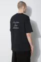 черен Памучна тениска Drôle de Monsieur Le T-Shirt Slogan Cursive