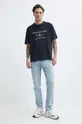 Bombažna kratka majica Abercrombie & Fitch črna