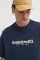 tmavomodrá Bavlnené tričko Abercrombie & Fitch