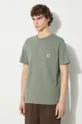 zelená Bavlněné tričko Carhartt WIP S/S Pocket T-Shirt