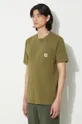 зелёный Хлопковая футболка Carhartt WIP S/S Pocket T-Shirt