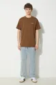 Carhartt WIP cotton t-shirt S/S Script Embroidery T-Shirt brown