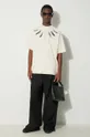 Marcelo Burlon t-shirt bow bawełniany Collar Feathers Over beżowy