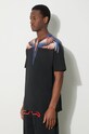 Marcelo Burlon tricou din bumbac Icon Wings Basic negru CMAA056S24JER0011026