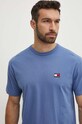 Odzież Tommy Jeans t-shirt bawełniany DM0DM18912 niebieski