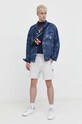 Bavlněné tričko Tommy Jeans DM0DM18572 námořnická modř SS24