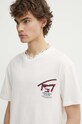Odzież Tommy Jeans t-shirt bawełniany DM0DM18574 beżowy