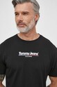 Tommy Jeans tricou din bumbac print negru DM0DM18590