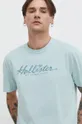plava Pamučna majica Hollister Co.