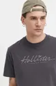 szary Hollister Co. t-shirt bawełniany