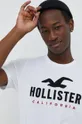 biela Bavlnené tričko Hollister Co.