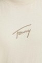 Bavlněné tričko Tommy Jeans DM0DM18663 béžová