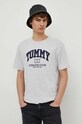 Tommy Jeans t-shirt bawełniany szary DM0DM18557