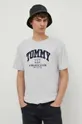 sivá Bavlnené tričko Tommy Jeans