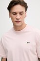 Lacoste T-shirt basic męski bawełniany różowy TH7318