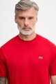 Lacoste T-shirt basic męski bawełniany czerwony TH7318