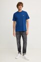 Бавовняна футболка Lacoste TH7318 темно-синій SS25