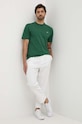 Bavlnené tričko Lacoste TH7318 zelená SS25