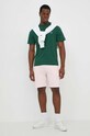 Хлопковая футболка Lacoste TH7318 зелёный SS25