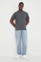 Βαμβακερό μπλουζάκι Lacoste γκρί