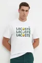 fehér Lacoste pamut póló