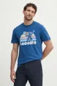 niebieski Lacoste t-shirt bawełniany