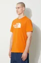 оранжевый Хлопковая футболка The North Face M S/S Easy Tee
