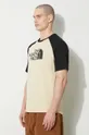 bej The North Face tricou din bumbac M S/S Raglan Easy Tee