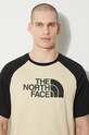 The North Face tricou din bumbac M S/S Raglan Easy Tee NF0A87N73X41 bej