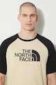 The North Face tricou din bumbac M S/S Raglan Easy Tee NF0A87N73X41 bej