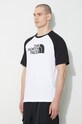 Памучна тениска The North Face M S/S Raglan Easy Tee бял NF0A87N7FN41