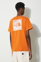 Oblečenie Bavlnené tričko The North Face M S/S Redbox Celebration Tee NF0A87NVPCO1 oranžová