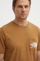 brązowy The North Face t-shirt bawełniany M Berkeley California Pocket S/S Tee