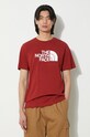 The North Face tricou din bumbac M S/S Easy Tee print burgundia NF0A87N5POJ1