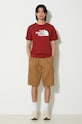 The North Face tricou din bumbac M S/S Easy Tee NF0A87N5POJ1 burgundia SS24