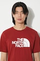 The North Face tricou din bumbac M S/S Easy Tee NF0A87N5POJ1 burgundia