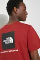 bordowy The North Face t-shirt bawełniany M S/S Redbox Tee