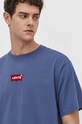 Bavlnené tričko Levi's modrá 0008C