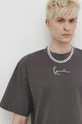 sivá Bavlnené tričko Karl Kani