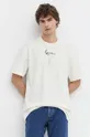 Βαμβακερό μπλουζάκι Karl Kani μπεζ