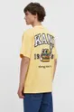 κίτρινο Βαμβακερό μπλουζάκι Karl Kani