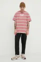 Bombažna kratka majica Karl Kani roza