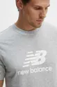 sivá Bavlnené tričko New Balance Essentials Cotton