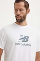 New Balance tricou din bumbac Essentials Cotton alb MT41502WT