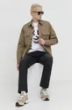 Bombažna kratka majica Karl Lagerfeld Jeans bela